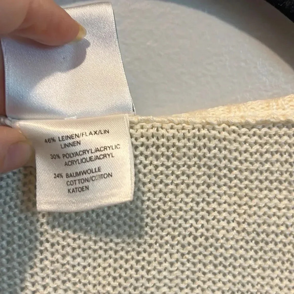 Vintage mondi size 34 small / medium linen blend cream sweater - Picture 7 of 9